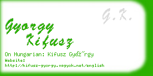 gyorgy kifusz business card